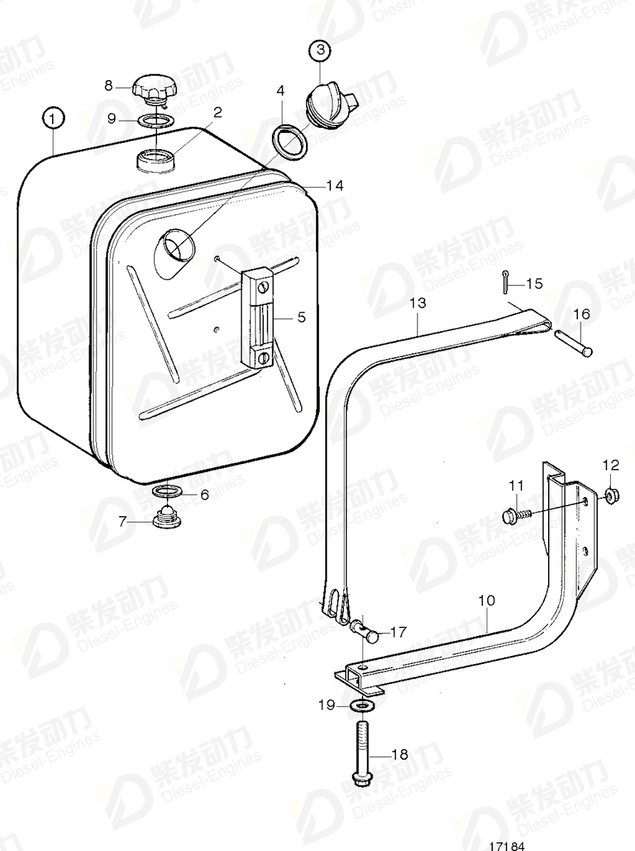 volvo penta Filler cap 9957013 Drawing